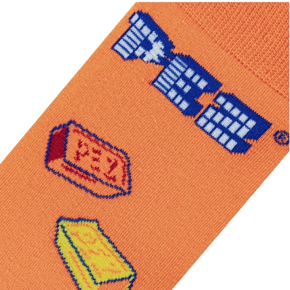 PEZ Orange Crazy Fun Printed Crew Socks OS - Picture 2 of 4